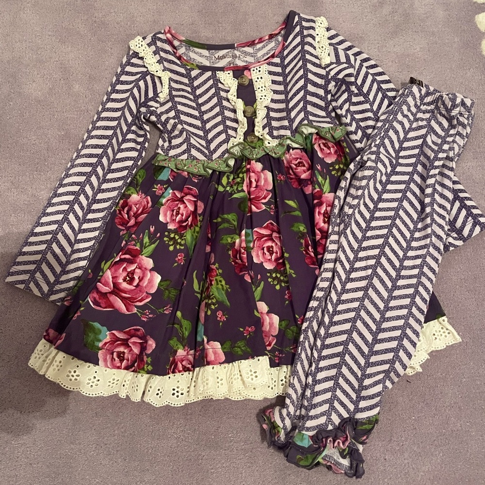 Mustard Pie tunic and legging set size 3T